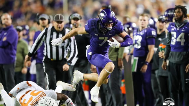 TCU wide receiver JP Richardson against Texas on November 11, 2023